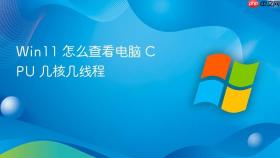 win11 怎么查看电脑 cpu 几核几线程