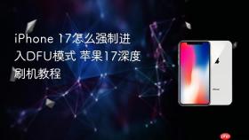 iPhone 17怎么强制进入DFU模式 苹果17深度刷机教程