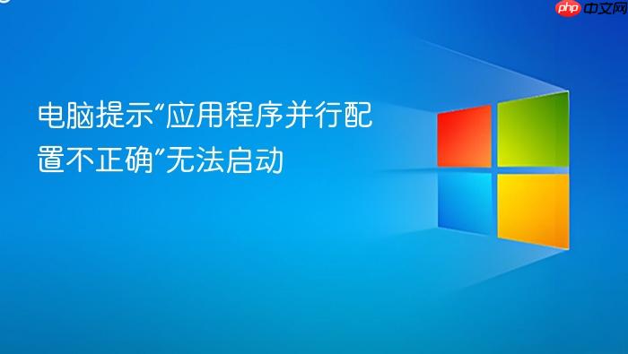 电脑提示“应用程序并行配置不正确”无法启动