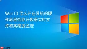 win10 怎么开启系统的硬件底层性能计数器实时支持和高精度监控
