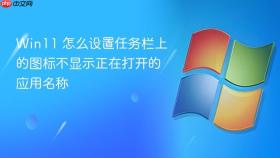 win11 怎么设置任务栏上的图标不显示正在打开的应用名称