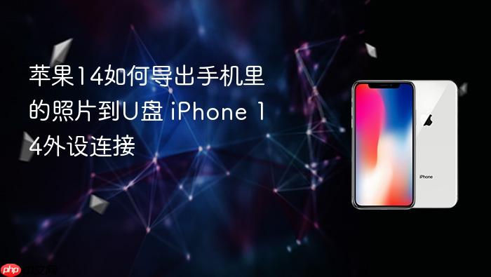 苹果14如何导出手机里的照片到u盘 iphone 14外设连接