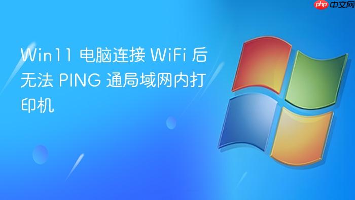 win11 电脑连接 wifi 后无法 ping 通局域网内打印机