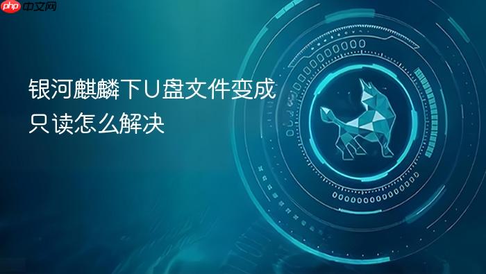 银河麒麟下u盘文件变成只读怎么解决