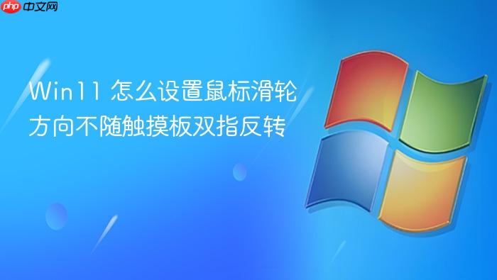 win11 怎么设置鼠标滑轮方向不随触摸板双指反转