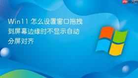 win11 怎么设置窗口拖拽到屏幕边缘时不显示自动分屏对齐