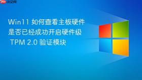 win11 如何查看主板硬件是否已经成功开启硬件级 tpm 2.0 验证模块