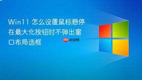 win11 怎么设置鼠标悬停在最大化按钮时不弹出窗口布局选框