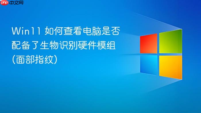 win11 如何查看电脑是否配备了生物识别硬件模组(面部指纹)