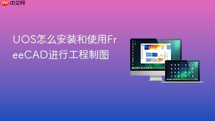 uos怎么安装和使用freecad进行工程制图