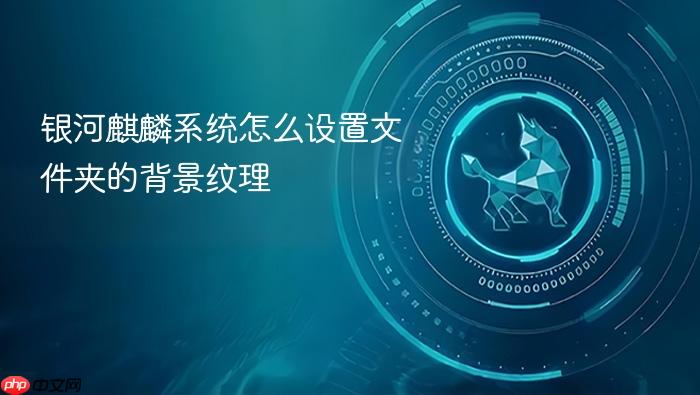 银河麒麟系统怎么设置文件夹的背景纹理