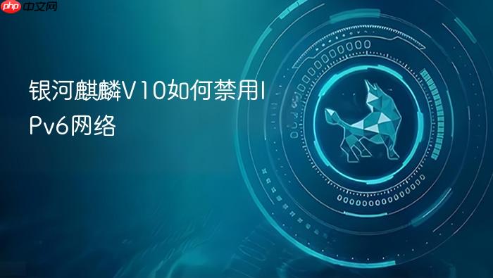 银河麒麟v10如何禁用ipv6网络