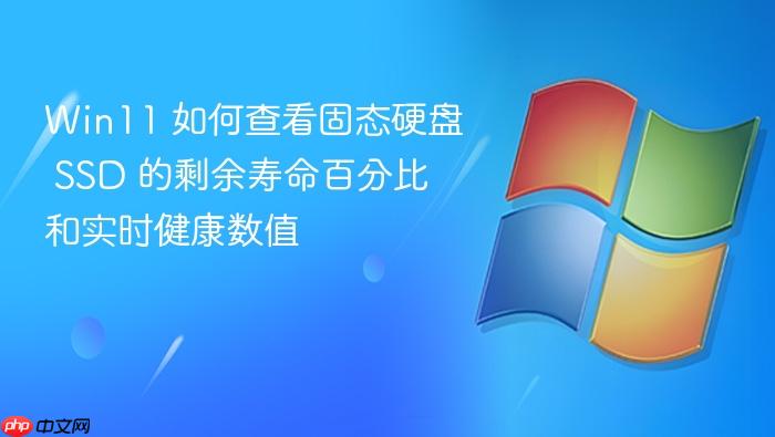 win11 如何查看固态硬盘 ssd 的剩余寿命百分比和实时健康数值
