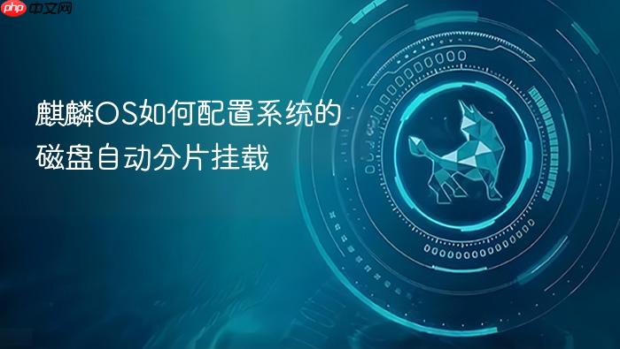 麒麟os如何配置系统的磁盘自动分片挂载