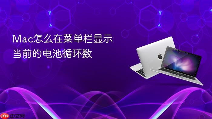 mac怎么在菜单栏显示当前的电池循环数