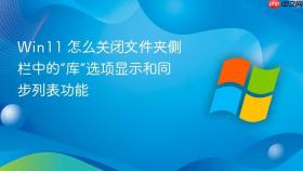 win11 怎么关闭文件夹侧栏中的“库”选项显示和同步列表功能