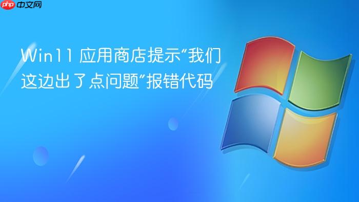 win11 应用商店提示“我们这边出了点问题”报错代码