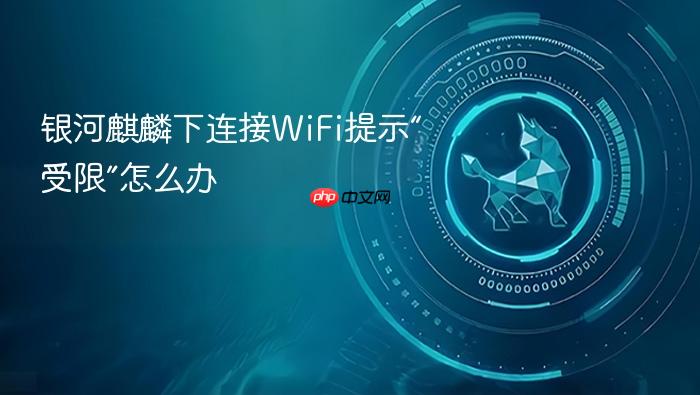 银河麒麟下连接wifi提示“受限”怎么办