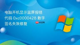 电脑开机显示蓝屏报错代码 0xc0000428 数字签名失效修复