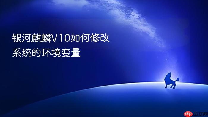 银河麒麟v10如何修改系统的环境变量