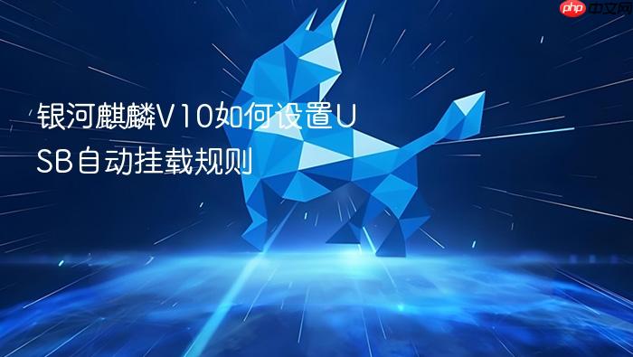银河麒麟v10如何设置usb自动挂载规则