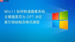Win11 如何快速查看系统主硬盘是否为 GPT 分区表引导结构及格式类型