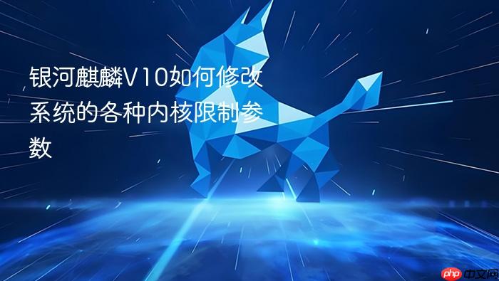 银河麒麟v10如何修改系统的各种内核限制参数