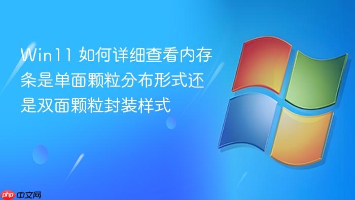 win11 如何详细查看内存条是单面颗粒分布形式还是双面颗粒封装样式