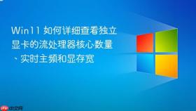 Win11 如何详细查看独立显卡的流处理器核心数量、实时主频和显存宽