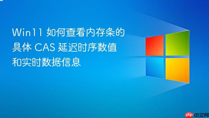 win11 如何查看内存条的具体 cas 延迟时序数值和实时数据信息