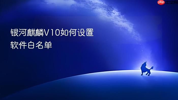 银河麒麟v10如何设置软件白名单