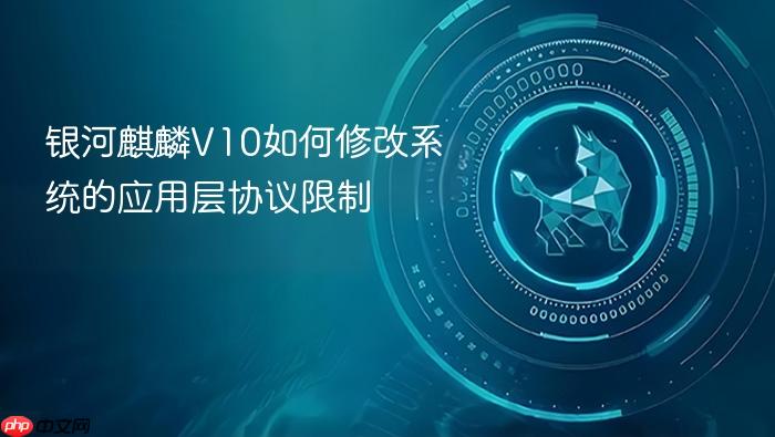 银河麒麟v10如何修改系统的应用层协议限制