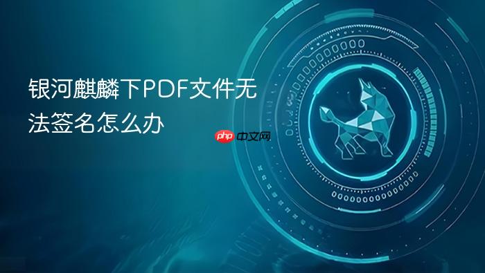 银河麒麟下pdf文件无法签名怎么办
