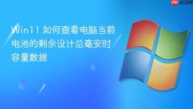win11 如何查看电脑当前电池的剩余设计总毫安时容量数据