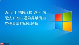 win11 电脑连接 wifi 后无法 ping 通同局域网内其他共享打印机设备
