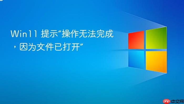 win11 提示“操作无法完成,因为文件已打开”