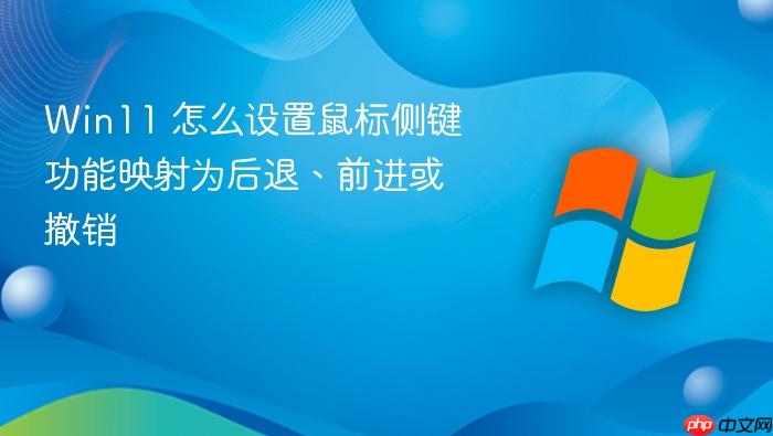 win11 怎么设置鼠标侧键功能映射为后退、前进或撤销