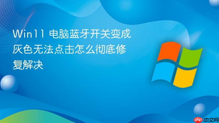 win11 电脑蓝牙开关变成灰色无法点击怎么彻底修复解决