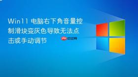 win11 电脑右下角音量控制滑块变灰色导致无法点击或手动调节
