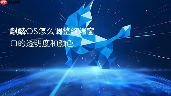 麒麟os怎么调整终端窗口的透明度和颜色