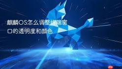 麒麟OS怎么调整终端窗口的透明度和颜色