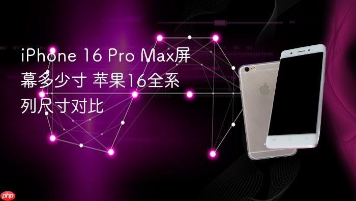 iphone 16 pro max屏幕多少寸 苹果16全系列尺寸对比