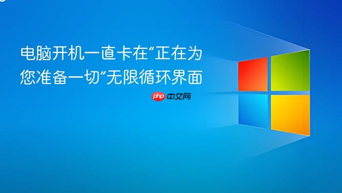 电脑开机一直卡在“正在为您准备一切”无限循环界面