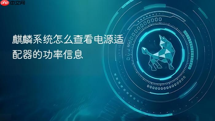 麒麟系统怎么查看电源适配器的功率信息