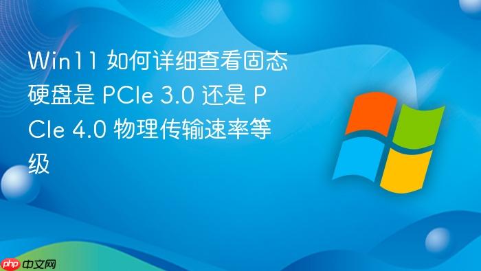 win11 如何详细查看固态硬盘是 pcie 3.0 还是 pcie 4.0 物理传输速率等级
