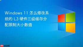 windows 11 怎么修改系统的 l3 硬件三级缓存分配限制大小数值