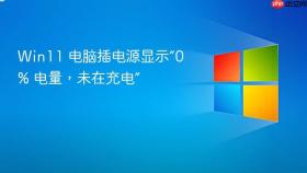 win11 电脑插电源显示“0% 电量，未在充电”