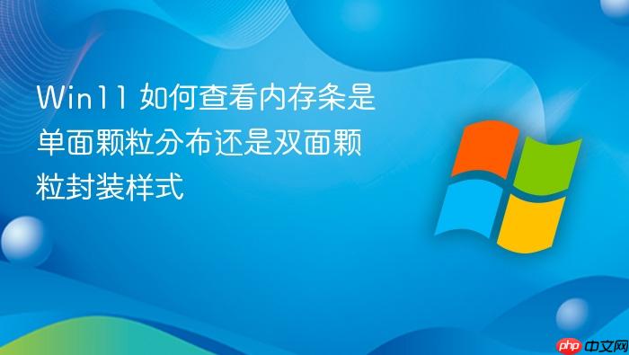 win11 如何查看内存条是单面颗粒分布还是双面颗粒封装样式