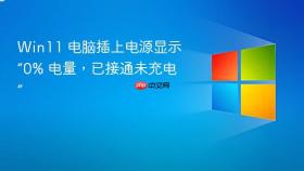 win11 电脑插上电源显示“0% 电量,已接通未充电”