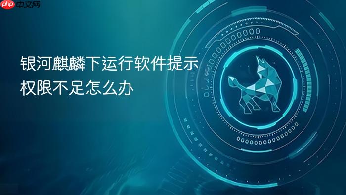 银河麒麟下运行软件提示权限不足怎么办